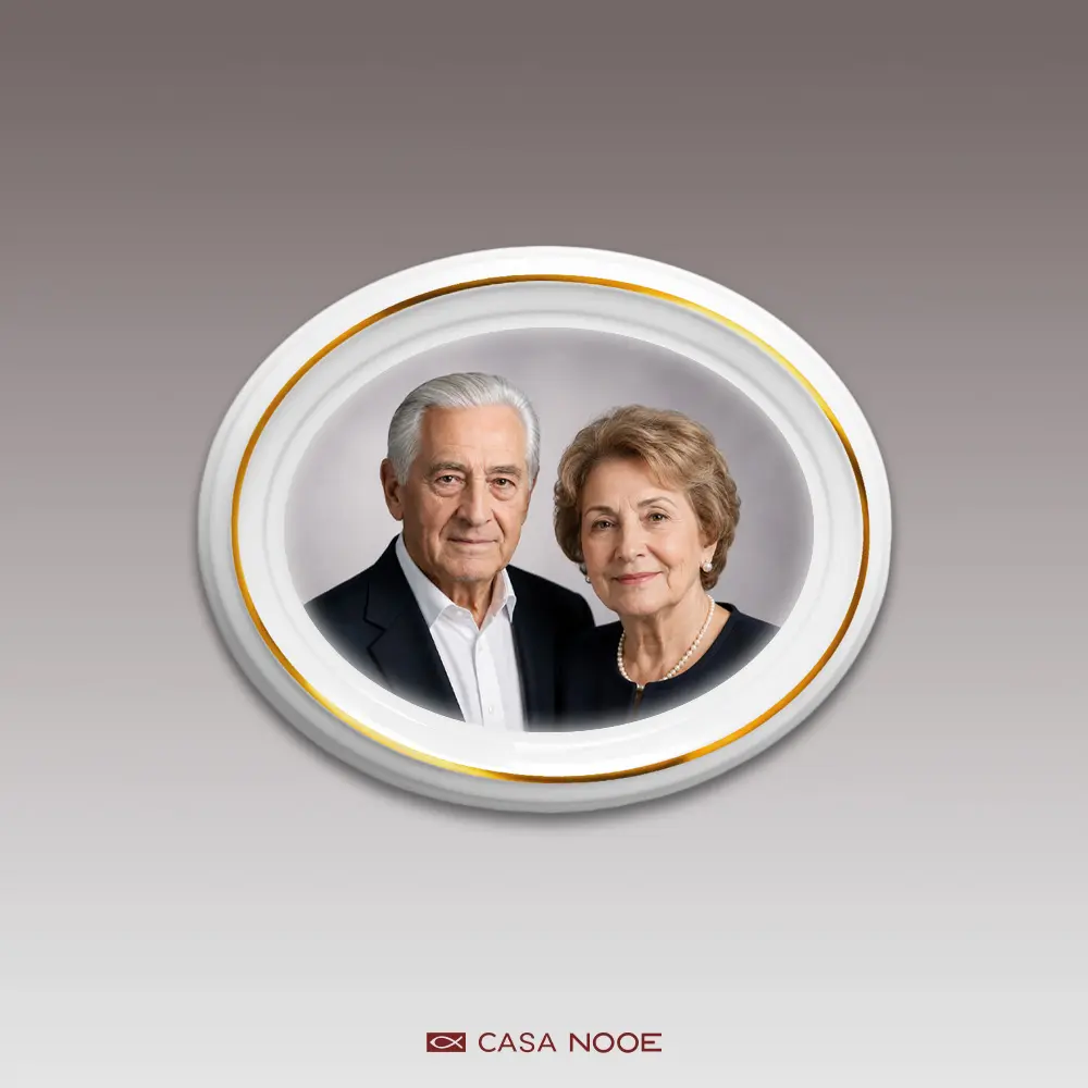Fotoceramică ovală Boemia cu fir de aur Fotoceramică ovală Boemia cu fir de aur