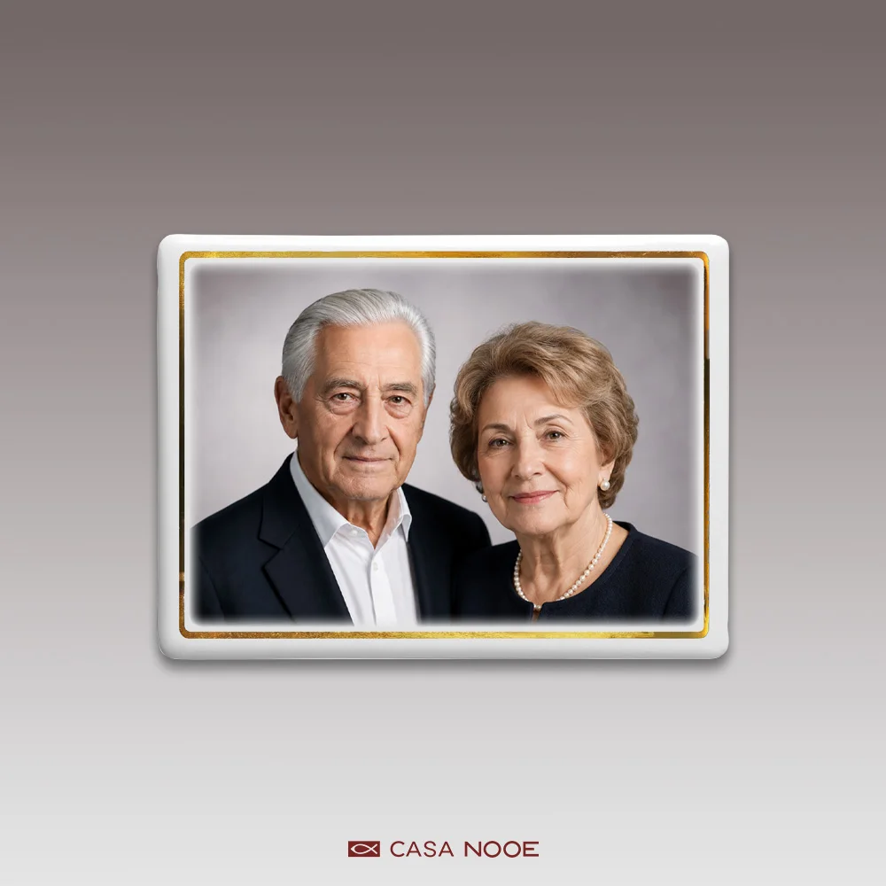 Fotoceramică dreptunghiulară cu margine si fir de aur 1